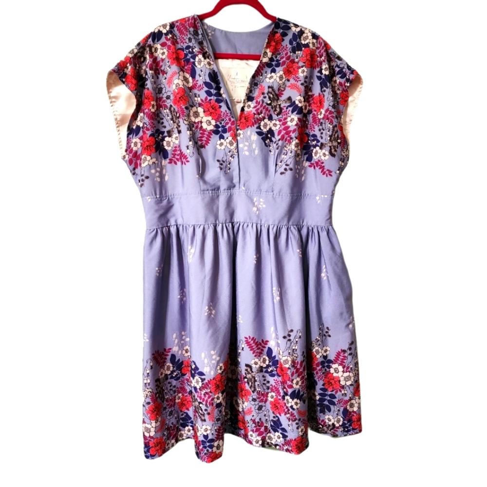 Myrtlewood California dress. Size 2X. Floral print. 1950's style. Lavender
